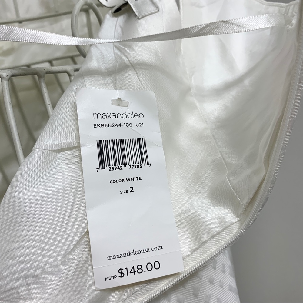 Max And Cleo White strapless Bow A line dress Sz 2 - Picture 8 of 16